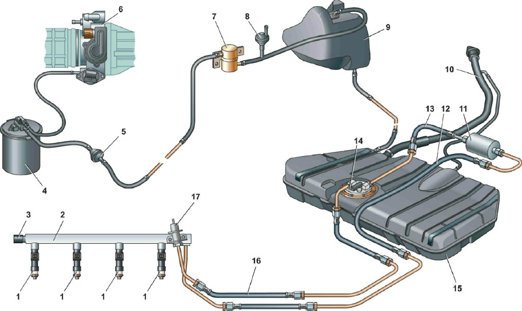 Топливная система ваз без обратки схема