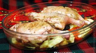 Duck with prunes - how to cook stewed or baked according to step-by-step recipes with photos