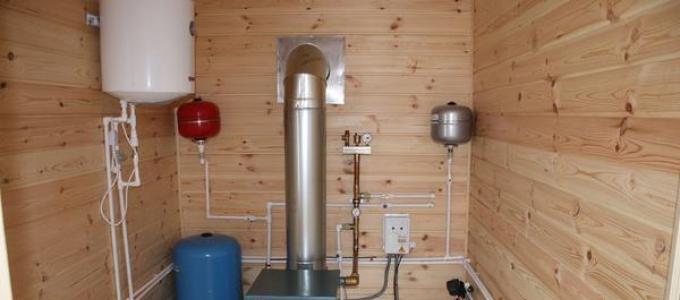 Modern boiler room in a private house: 4 types of piping