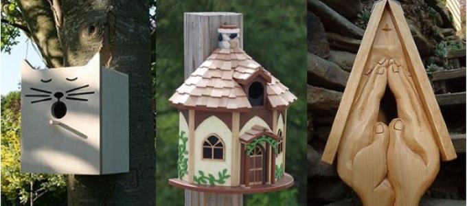 How to make a birdhouse with your own hands from wood and scrap materials: drawings and dimensions in the photo